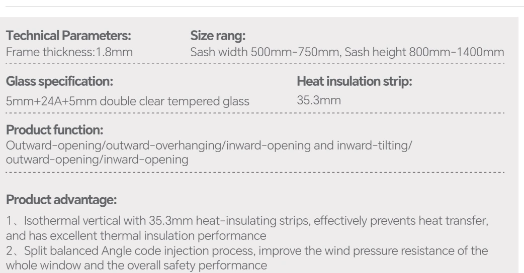 Technical parameters
