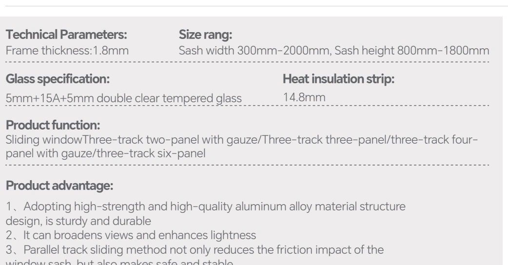 Technical parameters
