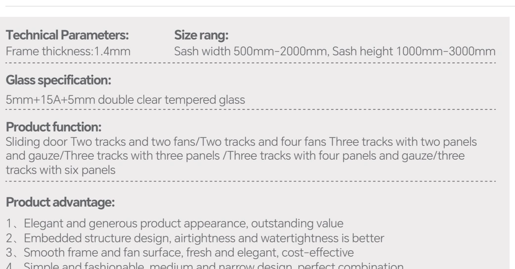 Technical parameters
