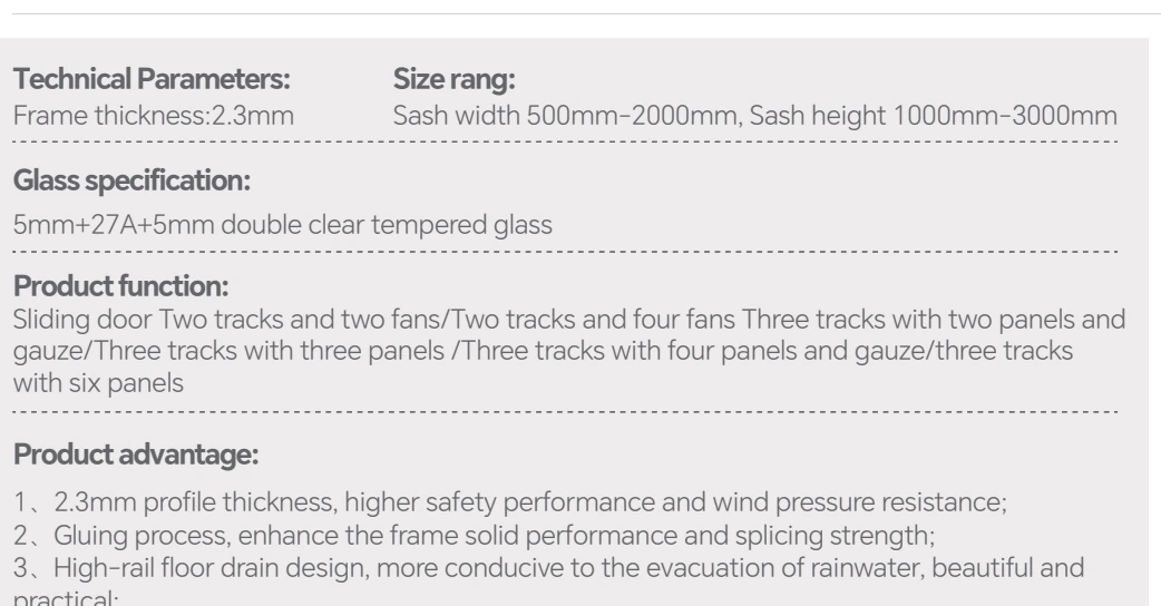 Technical parameters