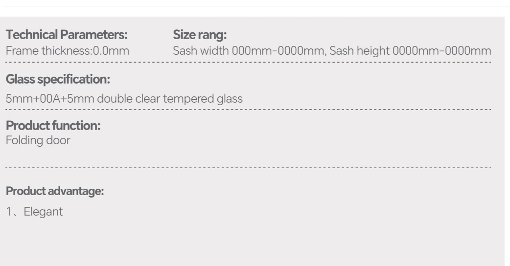 Technical parameters