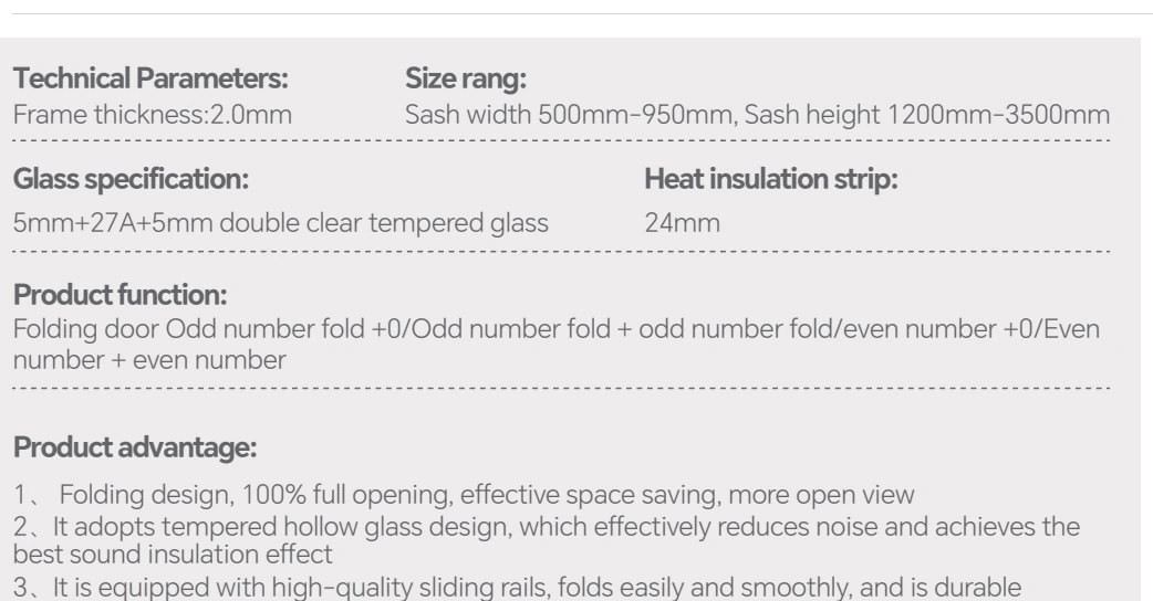 Technical parameters