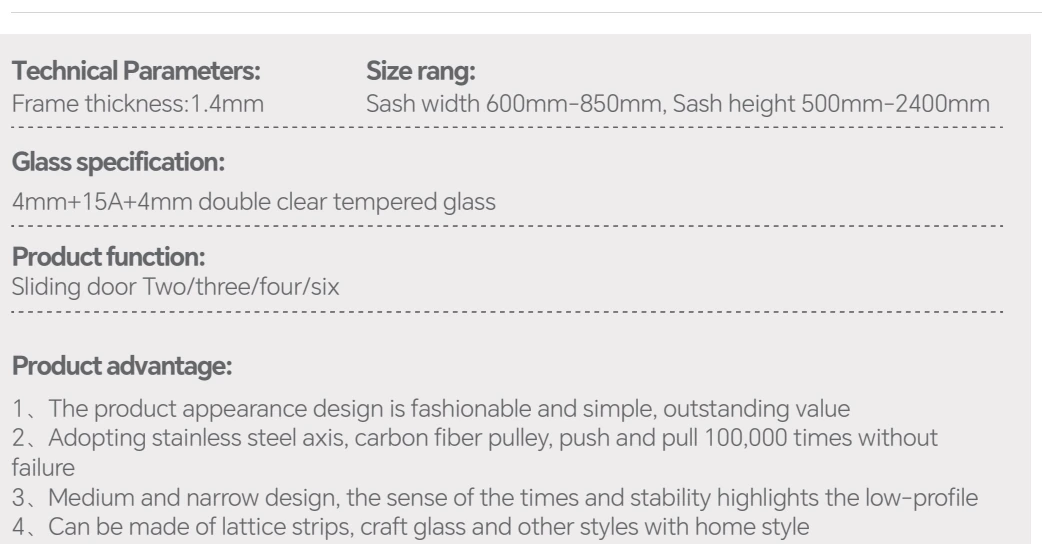 Technical parameters